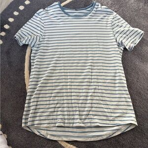 lululemon athletica Light Blue Striped Tee